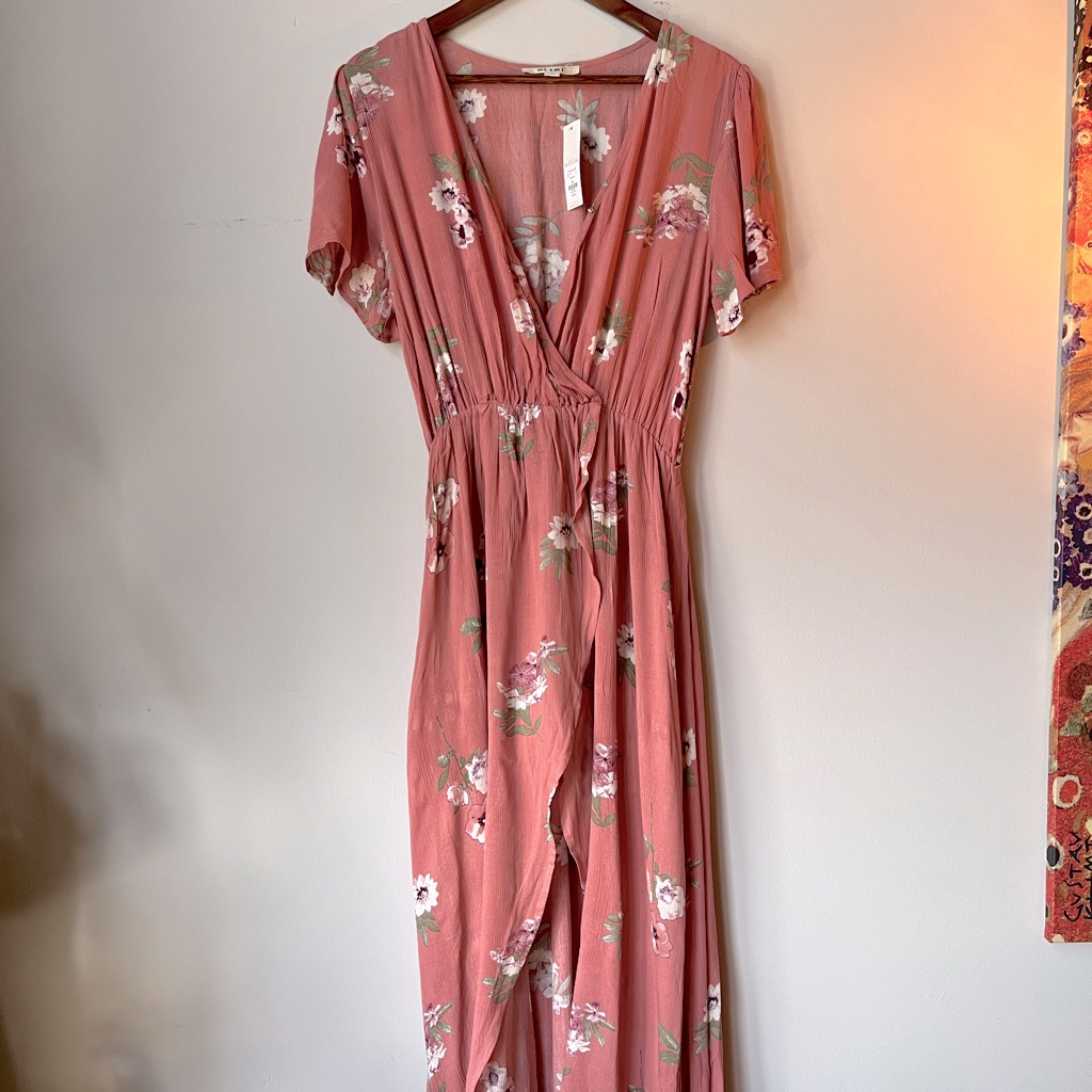 Miami Rose Maxi Dress W/Built-In Shorts, Medium. Never Been Worn. Tags Attached